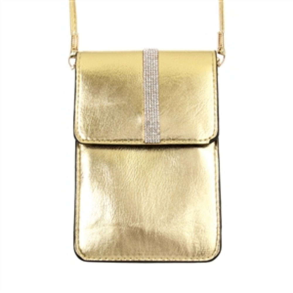 Gold Cellphone Touchscreen Crossbody Bag
